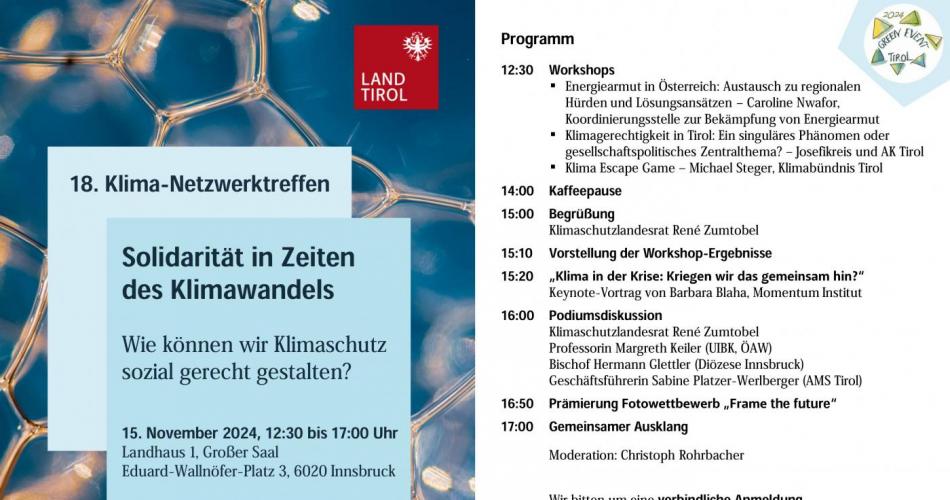 Programm Klima-Netzwerktreffen